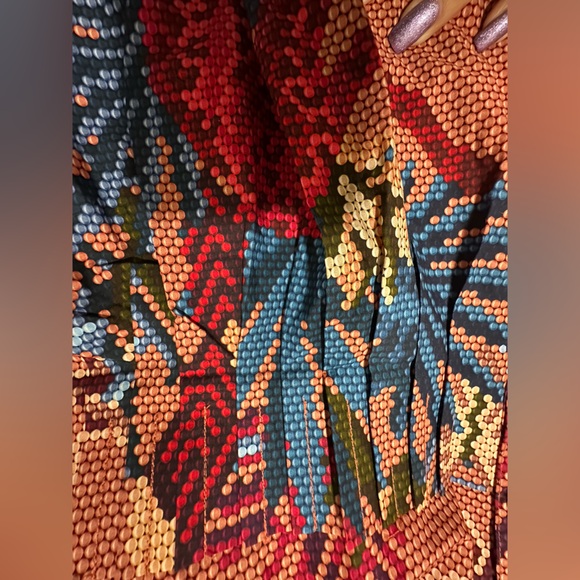 New FARM RIO Beaded Forest Pink Long Sleeve Mini Dress Size Large - Picture 10 of 12